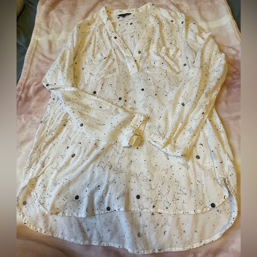 RW & CO dress shirt half button size M